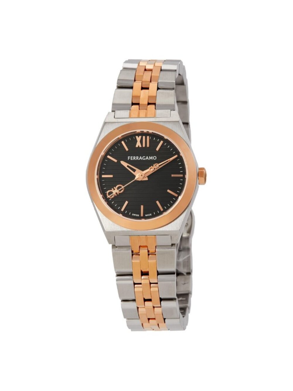NWT Ferragamo Vega New Quartz Black Dial Ladies Watch